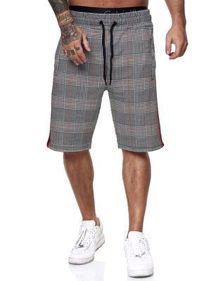 Casual Sports Checkered Striped Fashionable Slim Fit Shorts