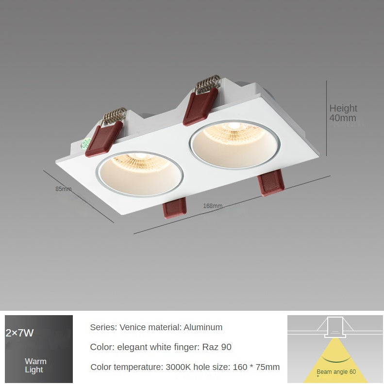 Spotlight Led Embedded Rectangular Living Room Without Main Light