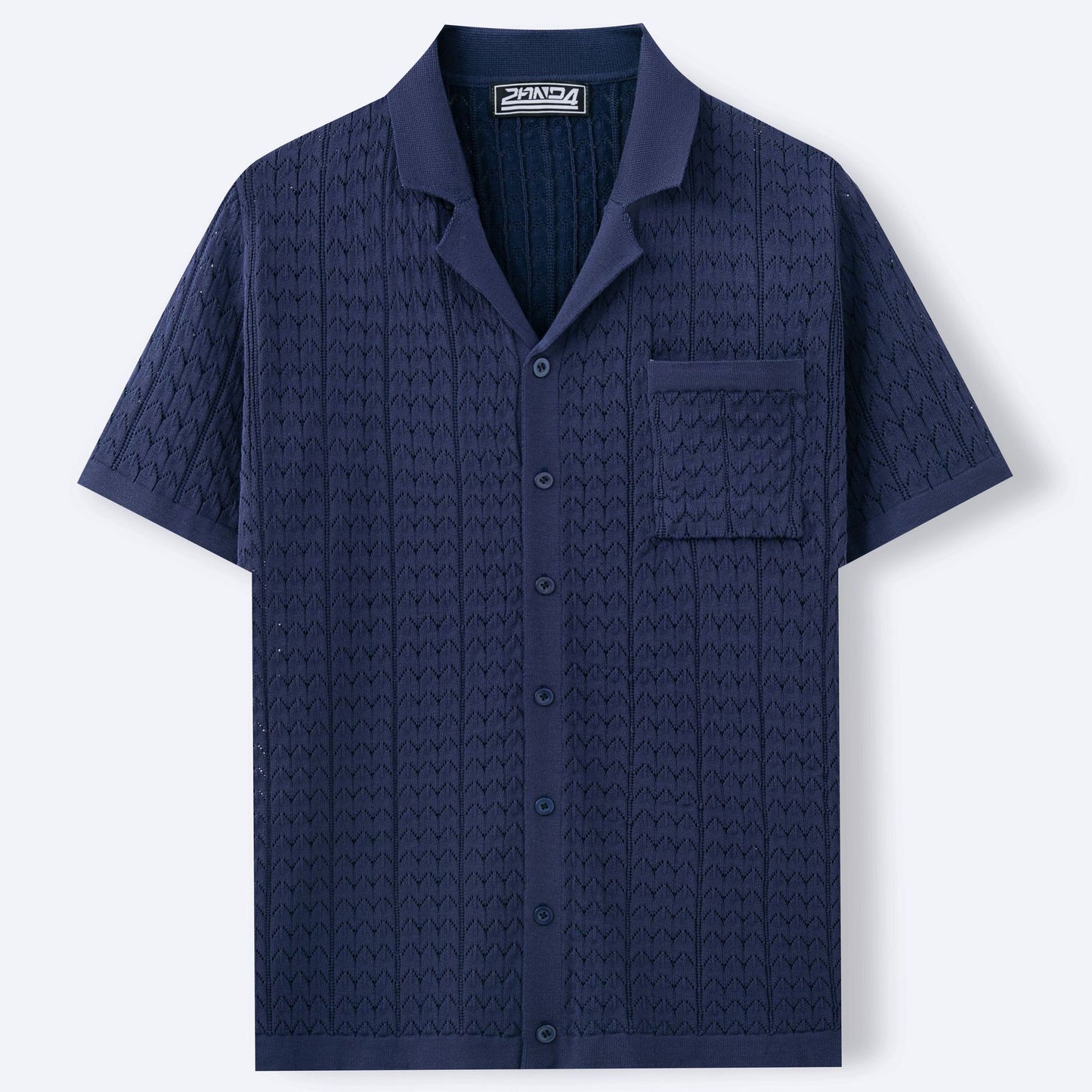 Summer New Short Sleeve Cuban Collar Knitted Polo Shirt