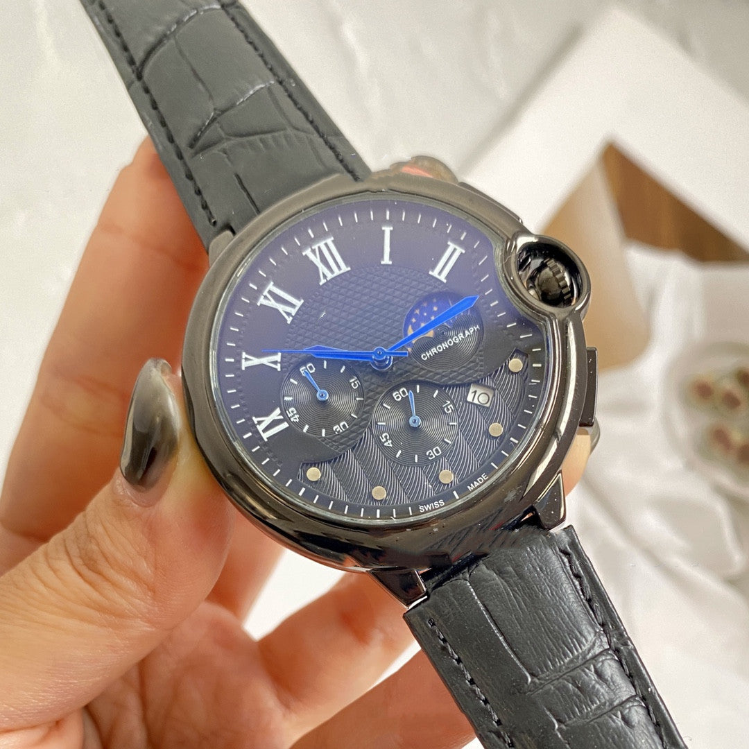 Fashion Casual Card Three-pin With Calendar Business Quartz Watch