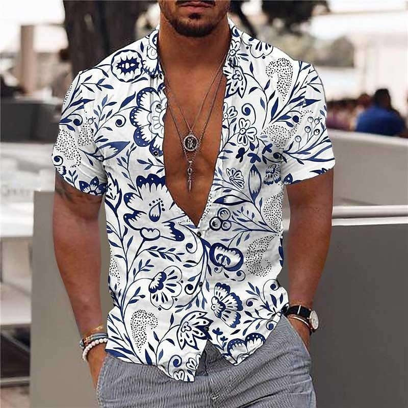 Hawaii Short Sleeve Men's Lapel Shirt