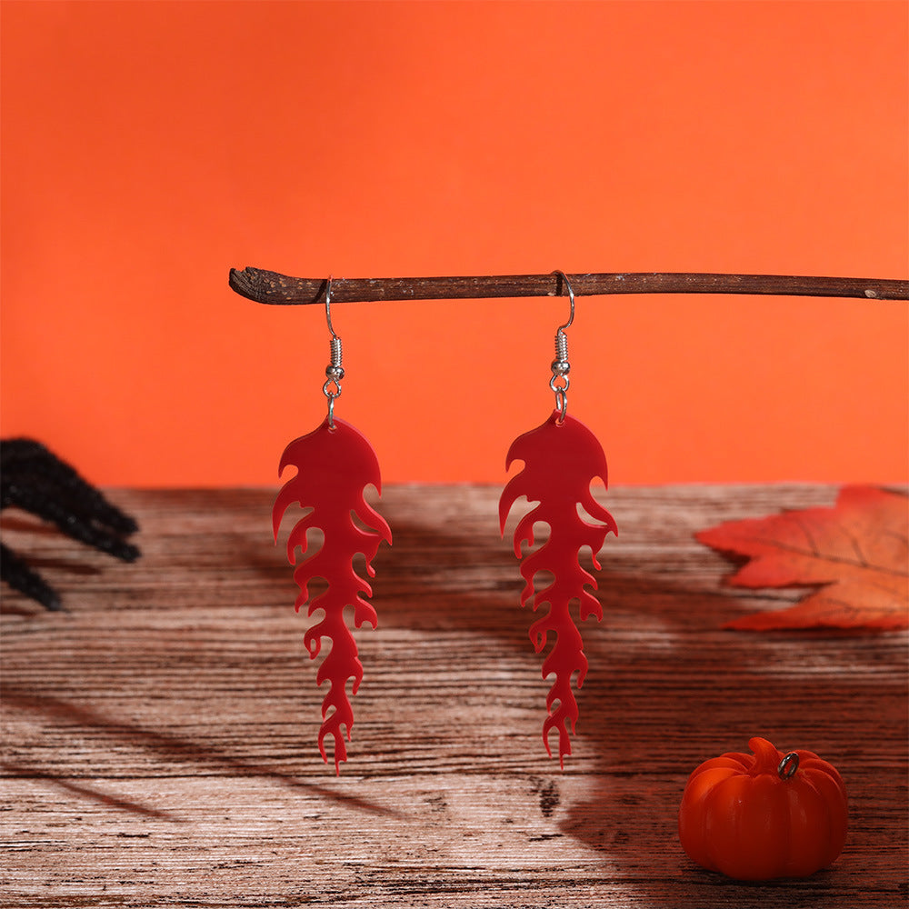 Environmental Acrylic Earrings Halloween Red Love