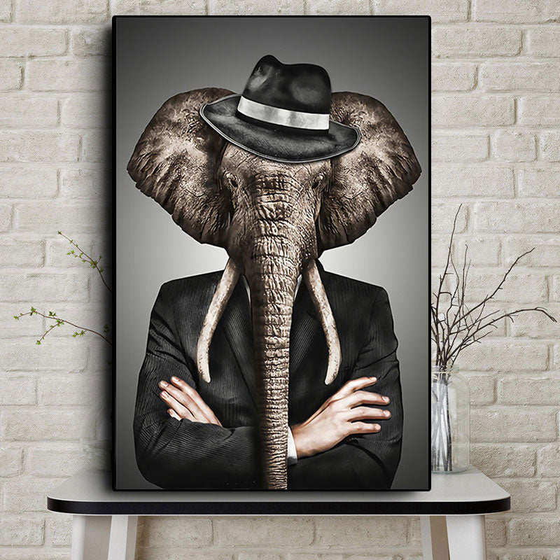 Printed Canvas Painting For Home Decor Creative Elephant Lion Or Zebra