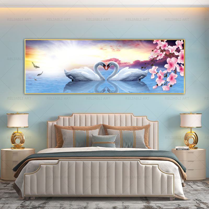 Swan Painting Decorative Art Poster