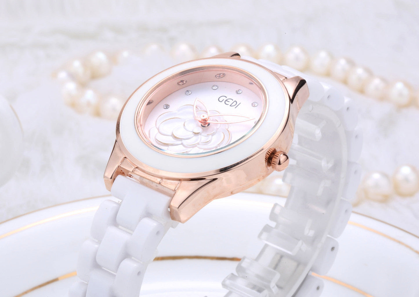 Trendy Fashion Waterproof Ladies Ceramic Watch