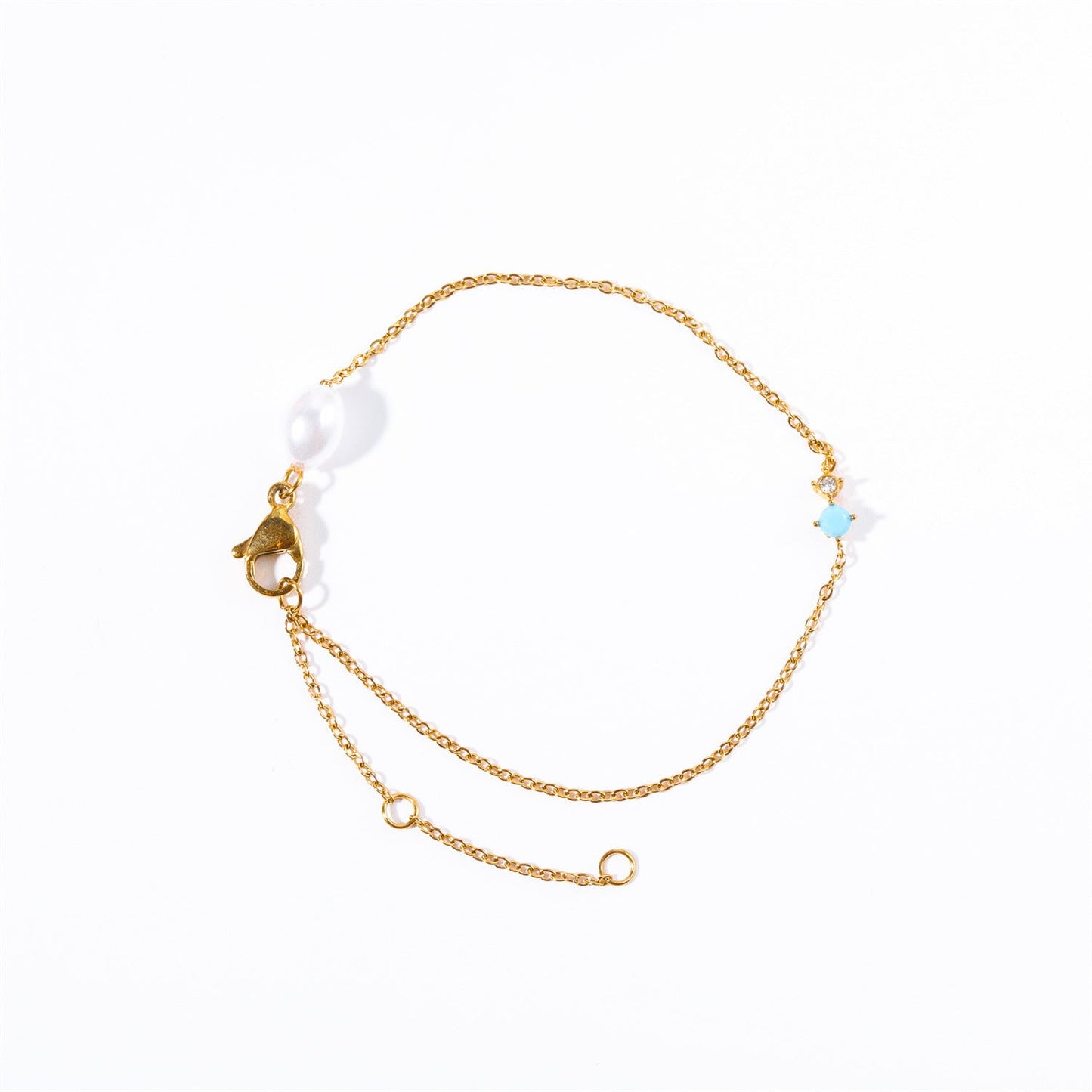 Titanium Steel High Color Retention European And American Retro Artistic Pearl Sailor Buckle Chain