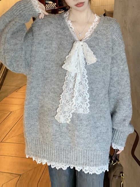 Women's Fashionable Knitted Loose Clothes Top