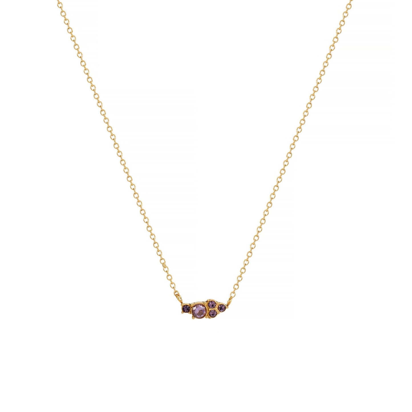 Twelve Birthstone Necklace Women's Simple Color Gem Necklace