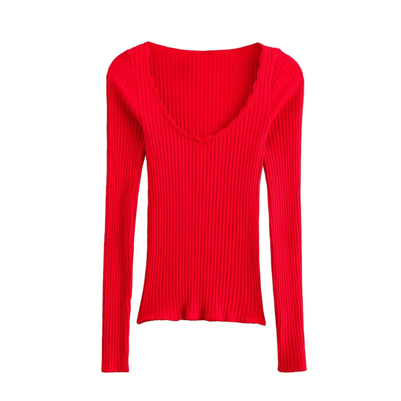 Women's Lace Bowknot Decoration Seamless Top