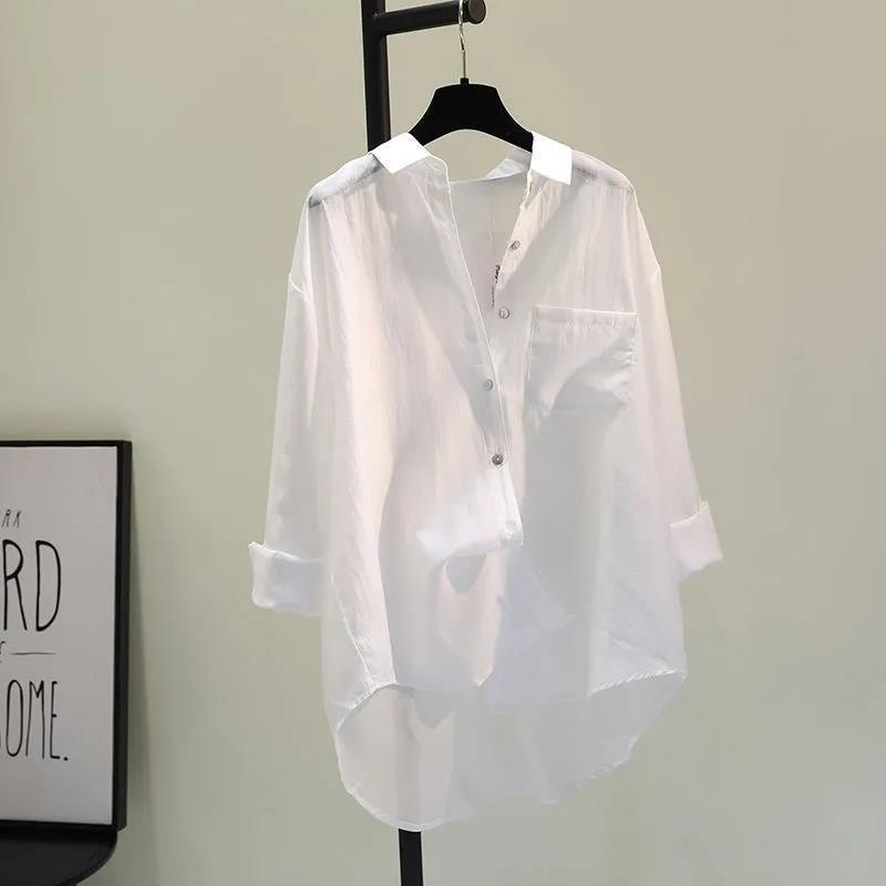 Tencel Cotton Sun Protection Shirt Long Sleeve Versatile Loose Top