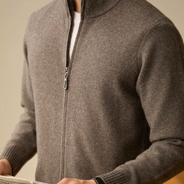 Men's Zipper Stand-up Collar Cardigan Coat