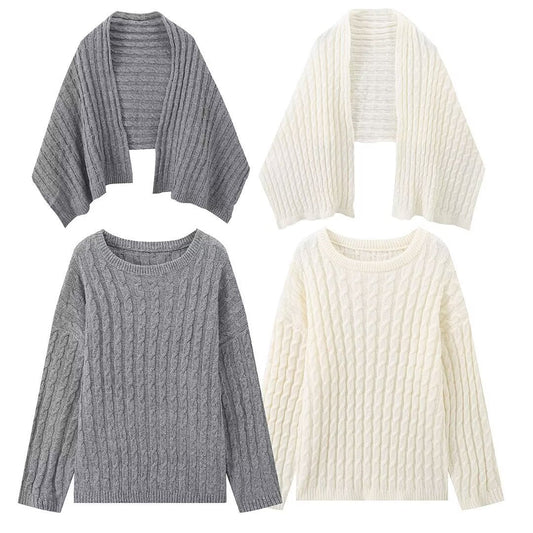 Women's Fashion Minimalist Long Sleeve Knitted Sweater