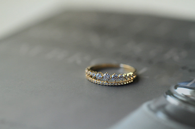 Exquisite Day Gorgeous Double Row Diamond Ring