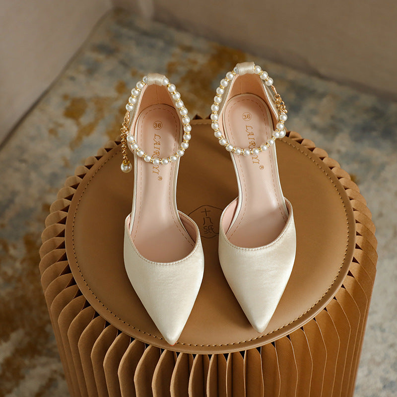 Pointed Low-cut Stiletto Heel High Heels