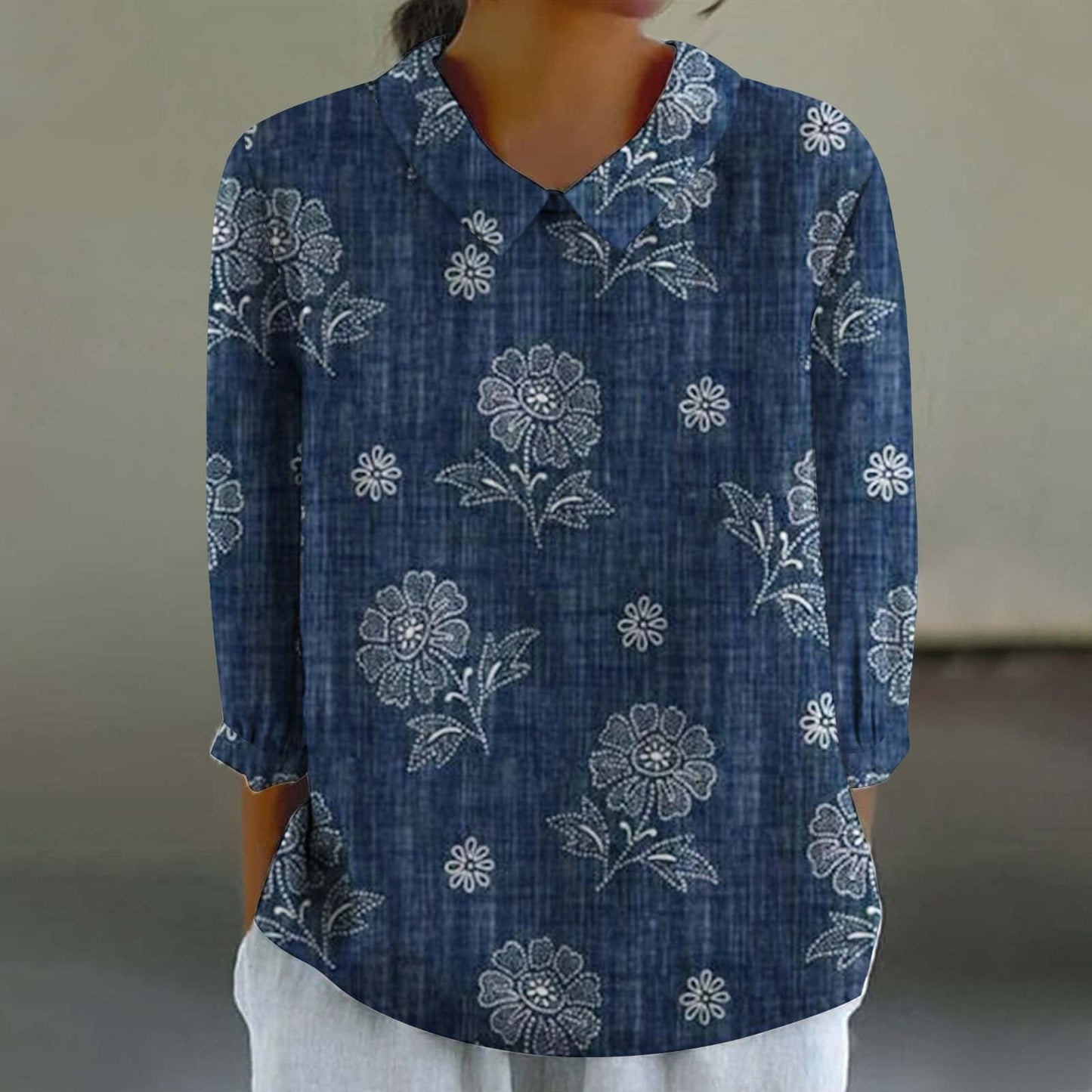 Women's Fashionable Retro Chinese Style Floral Print Shirt