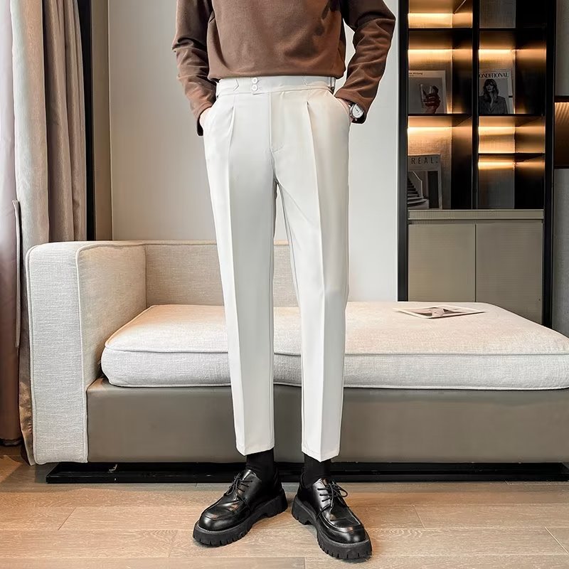 Loose Cropped Pants Draping Wide-leg Suit Pants Men's Fashion