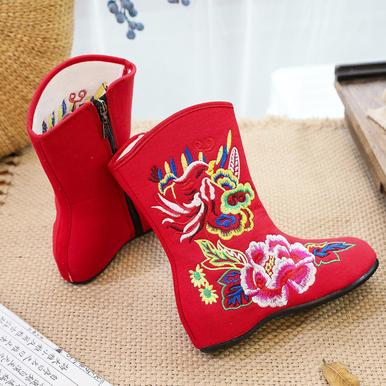 Embroidered Cloth Phoenix Peony Embroidered Women's Shoes