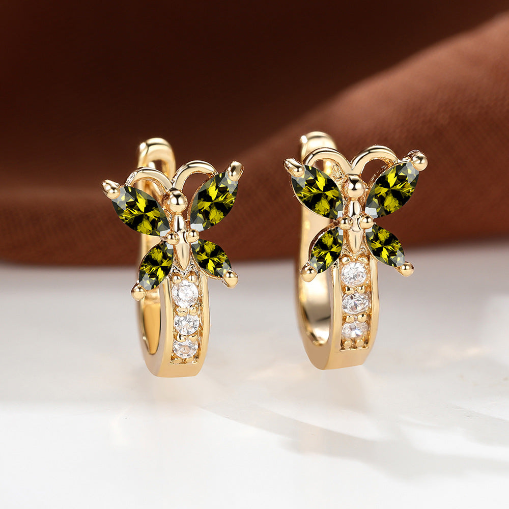 Crystal Bow Zircon White Gold Plated Simple Personalized All-match