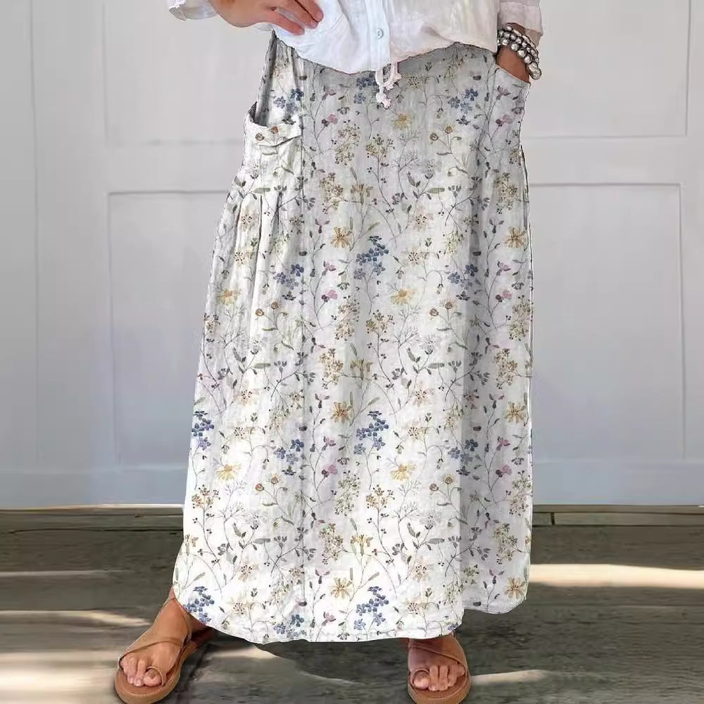 Women's Vintage Printed Classical Floral Skirt