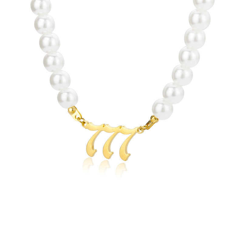 Affordable Luxury Stainless Steel Digital Pendant Necklace Simple