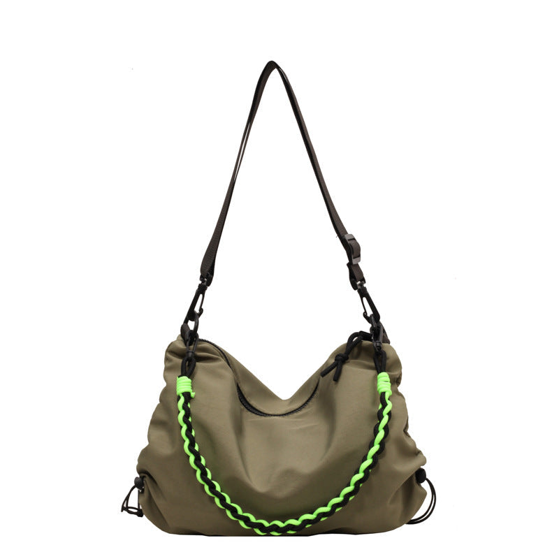 Orange Crossbody Bag Nylon Large Capacity Student Schoolbag