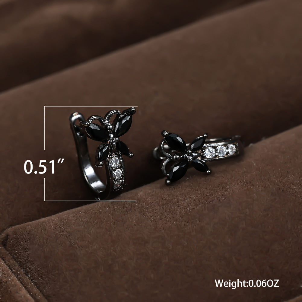 Crystal Bow Zircon White Gold Plated Simple Personalized All-match