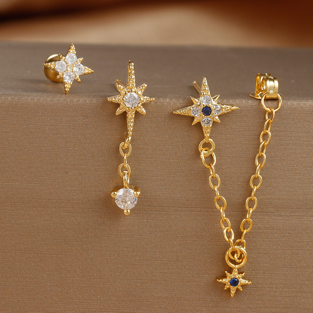 Fashion Tassel Earrings Micro Inlaid Zircon