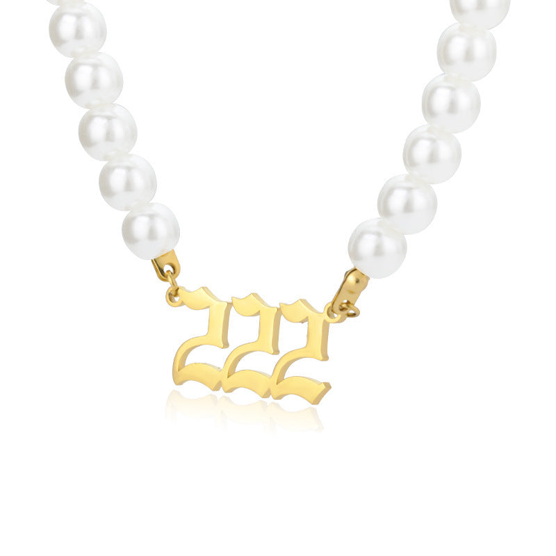 Affordable Luxury Stainless Steel Digital Pendant Necklace Simple