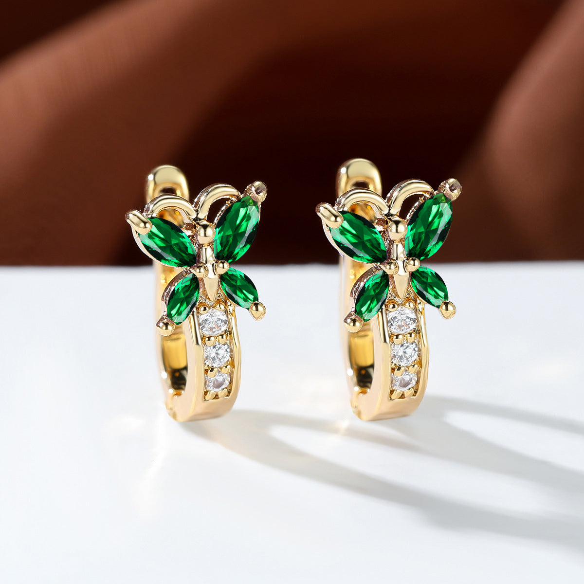 Crystal Bow Zircon White Gold Plated Simple Personalized All-match