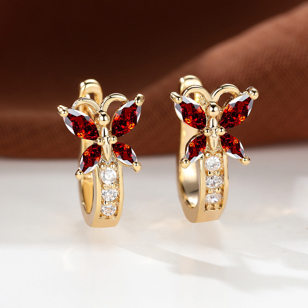 Crystal Bow Zircon White Gold Plated Simple Personalized All-match