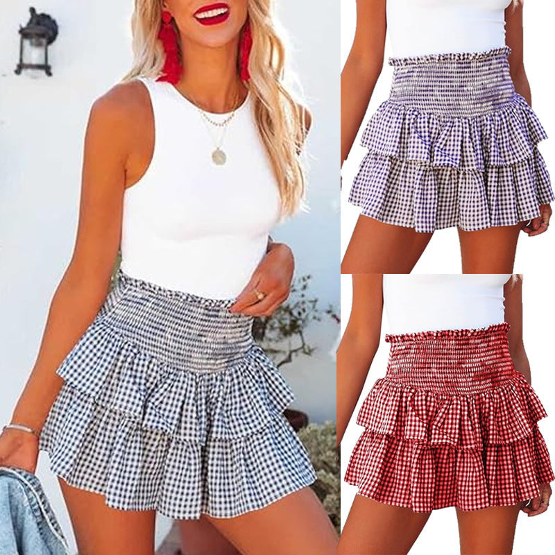 Cake Plaid Fashion Skirt
