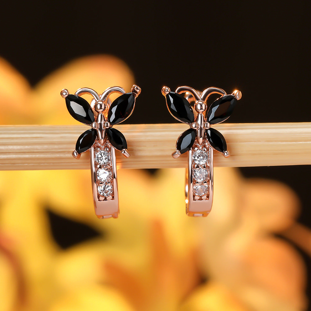 Crystal Bow Zircon White Gold Plated Simple Personalized All-match