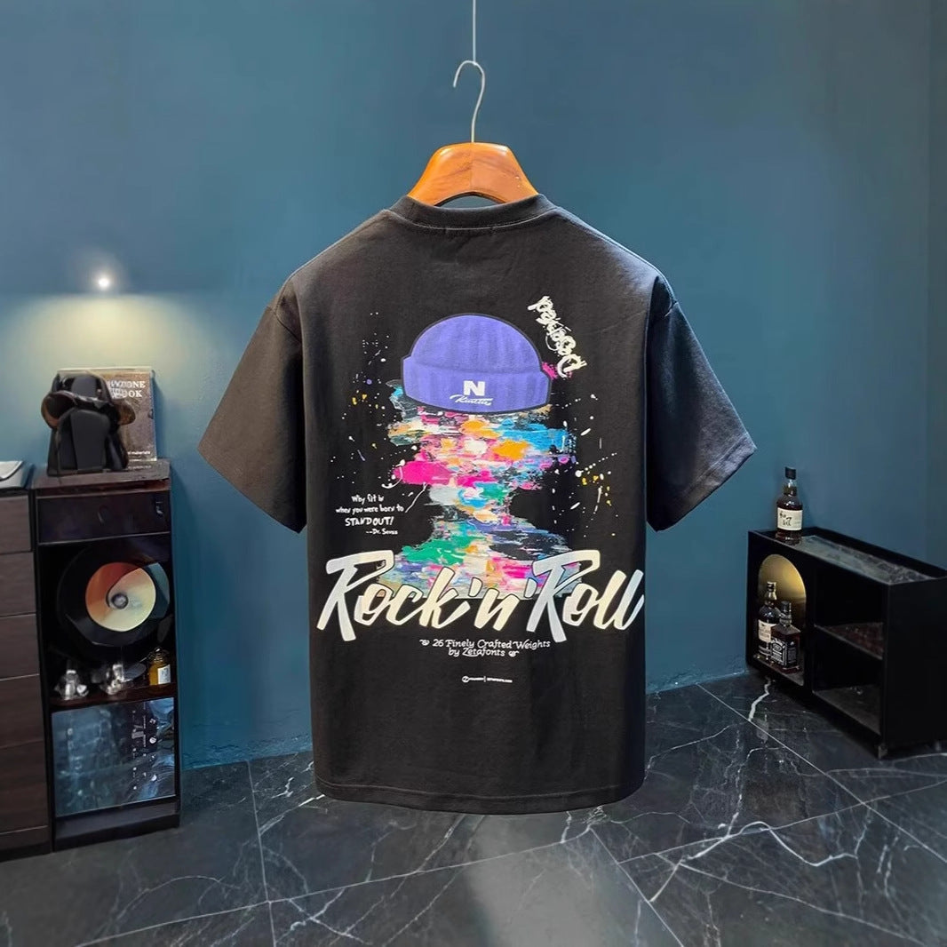 Loose Printed Casual All-match T-shirt For Men