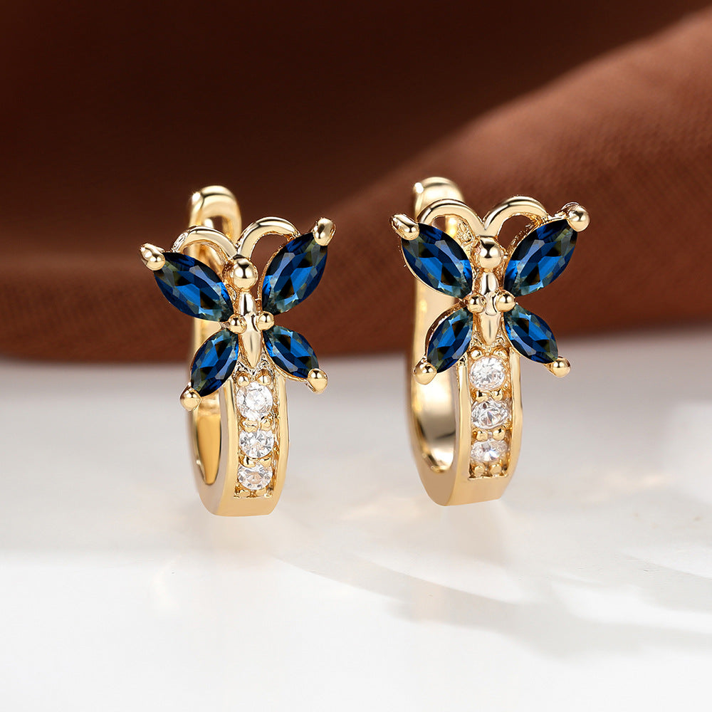 Crystal Bow Zircon White Gold Plated Simple Personalized All-match