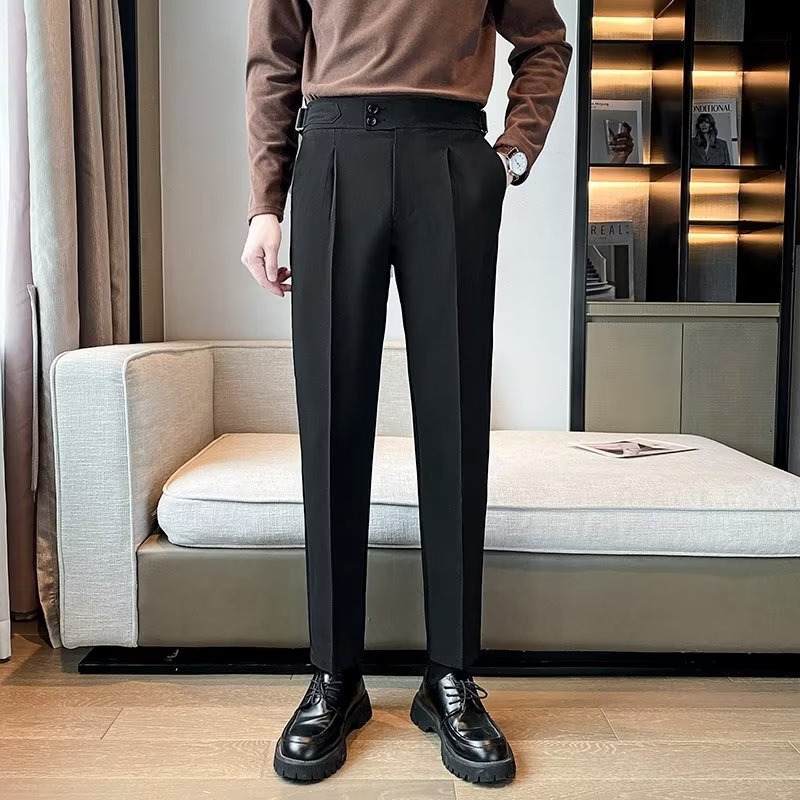 Loose Cropped Pants Draping Wide-leg Suit Pants Men's Fashion