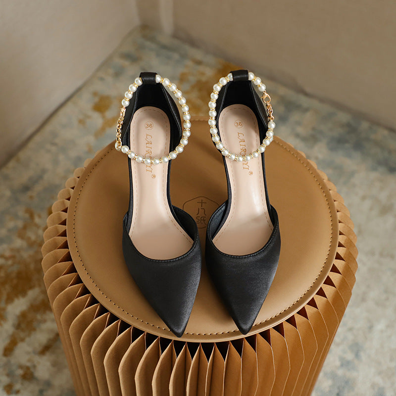 Pointed Low-cut Stiletto Heel High Heels