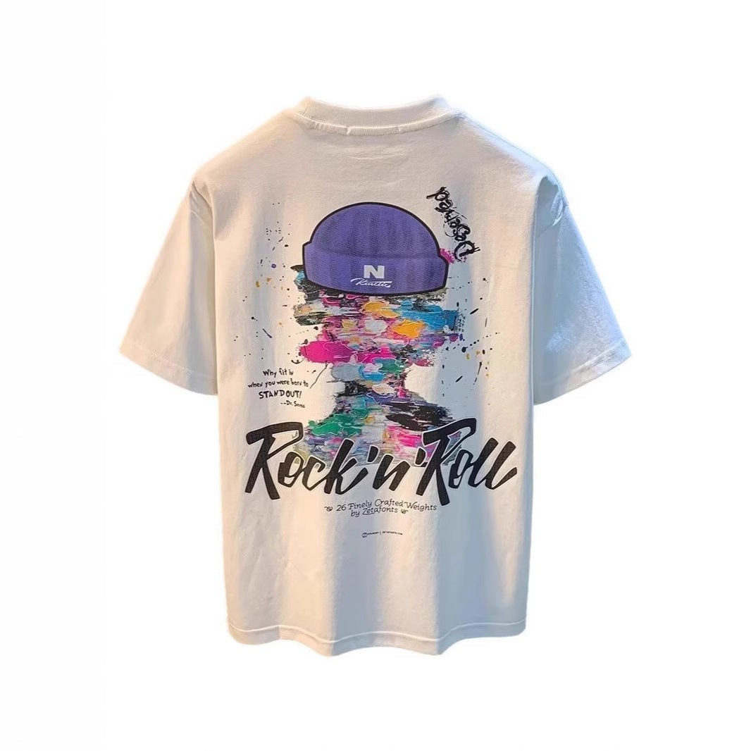 Loose Printed Casual All-match T-shirt For Men