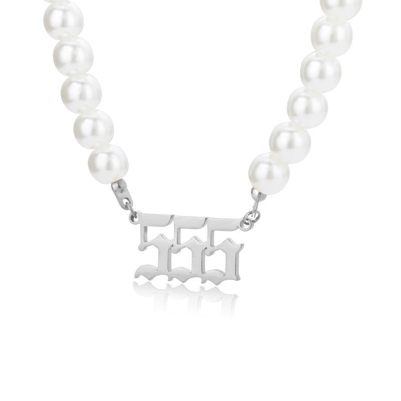 Affordable Luxury Stainless Steel Digital Pendant Necklace Simple