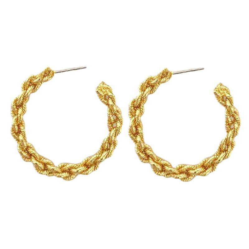 Women's Vintage Metal Twist Stud Earrings