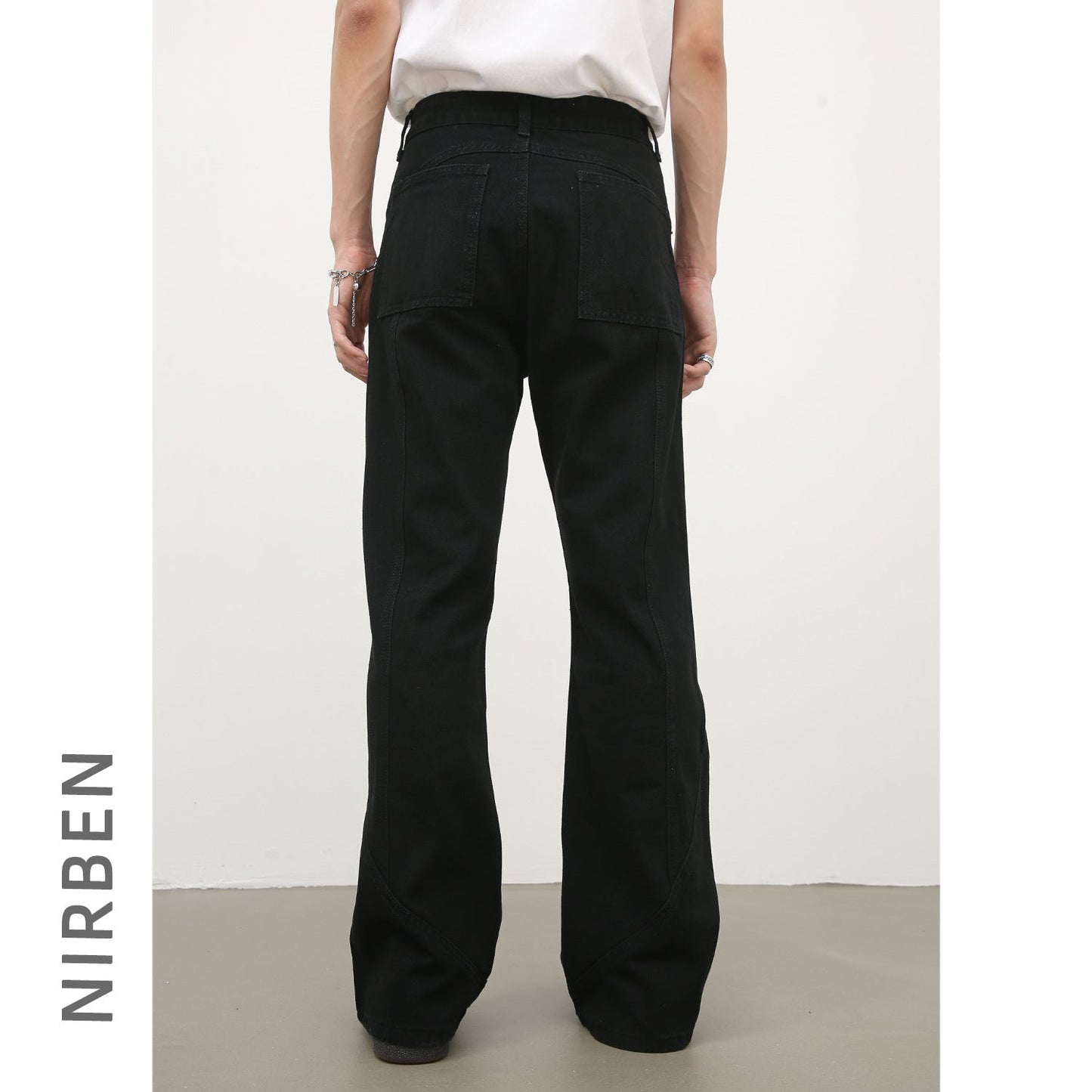 Black Weila Jeans Men's Loose Straight American Style