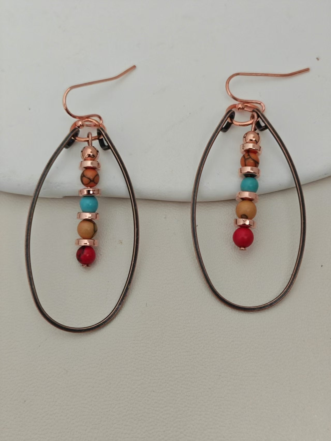 Turquoise Beaded Bohemian Vintage Earrings