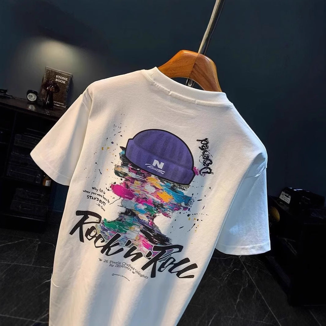 Loose Printed Casual All-match T-shirt For Men