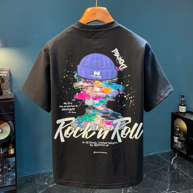 Loose Printed Casual All-match T-shirt For Men