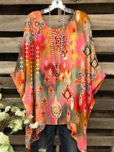 Animal Loose Casual Irregular Pattern Print Pullover T-shirt