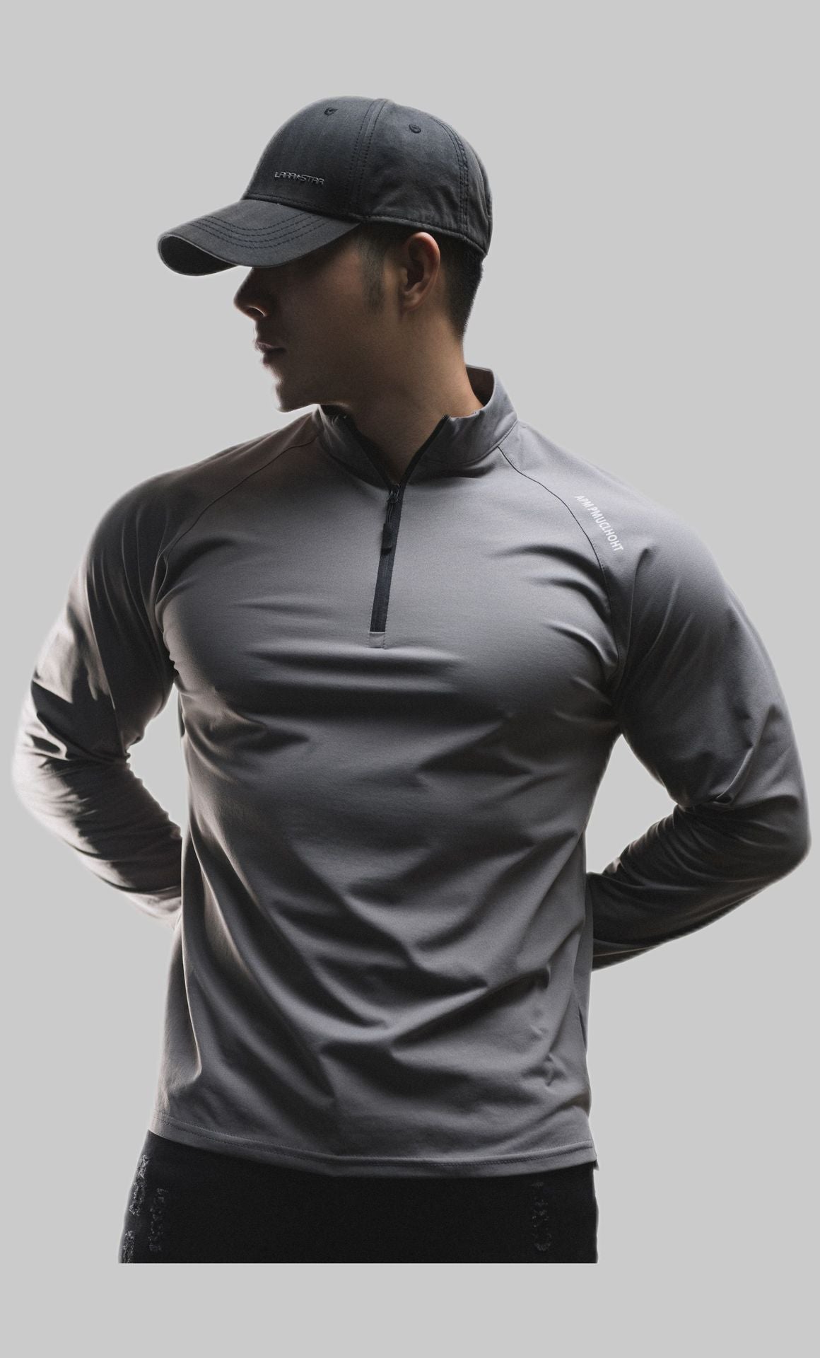 Clone Cotton Half Placketround Neck Fashion Sports Sweater Casual Long Sleeve