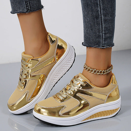 Women's Fashionable Thick Bottom Mesh Elevator Breathable