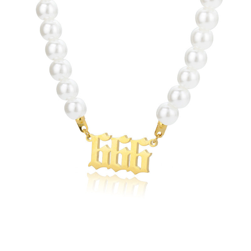 Affordable Luxury Stainless Steel Digital Pendant Necklace Simple