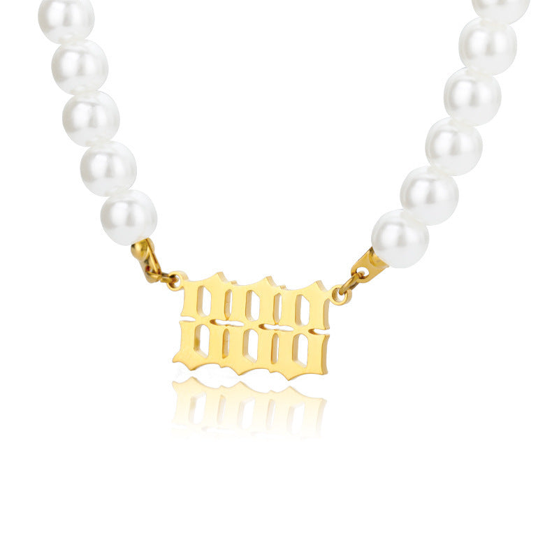 Affordable Luxury Stainless Steel Digital Pendant Necklace Simple