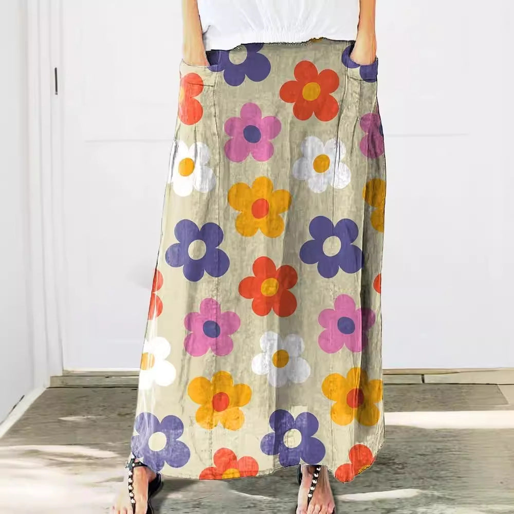 Women's Vintage Printed Classical Floral Skirt