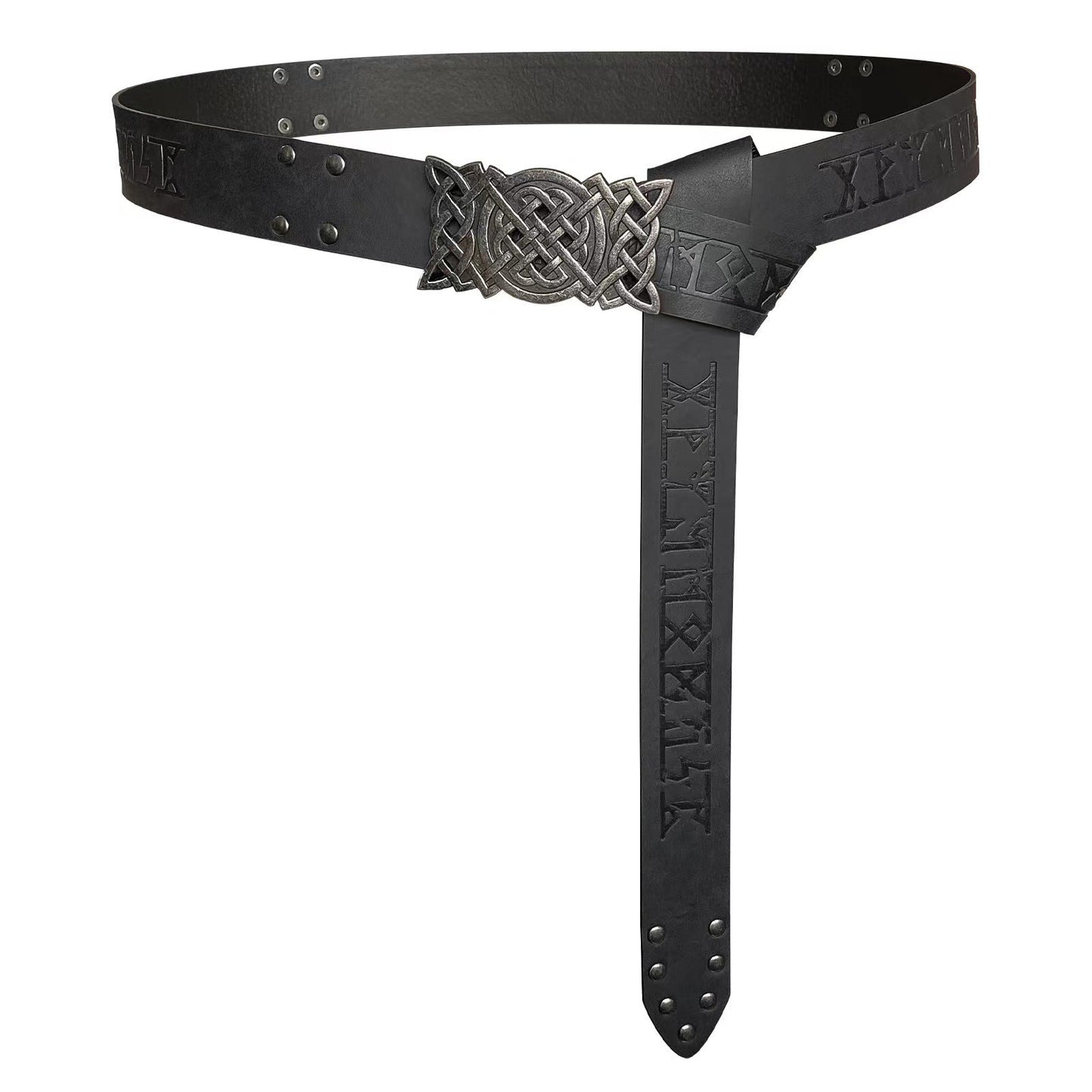 Viking Style Skateboard Buckle Embossed Rivet Belt